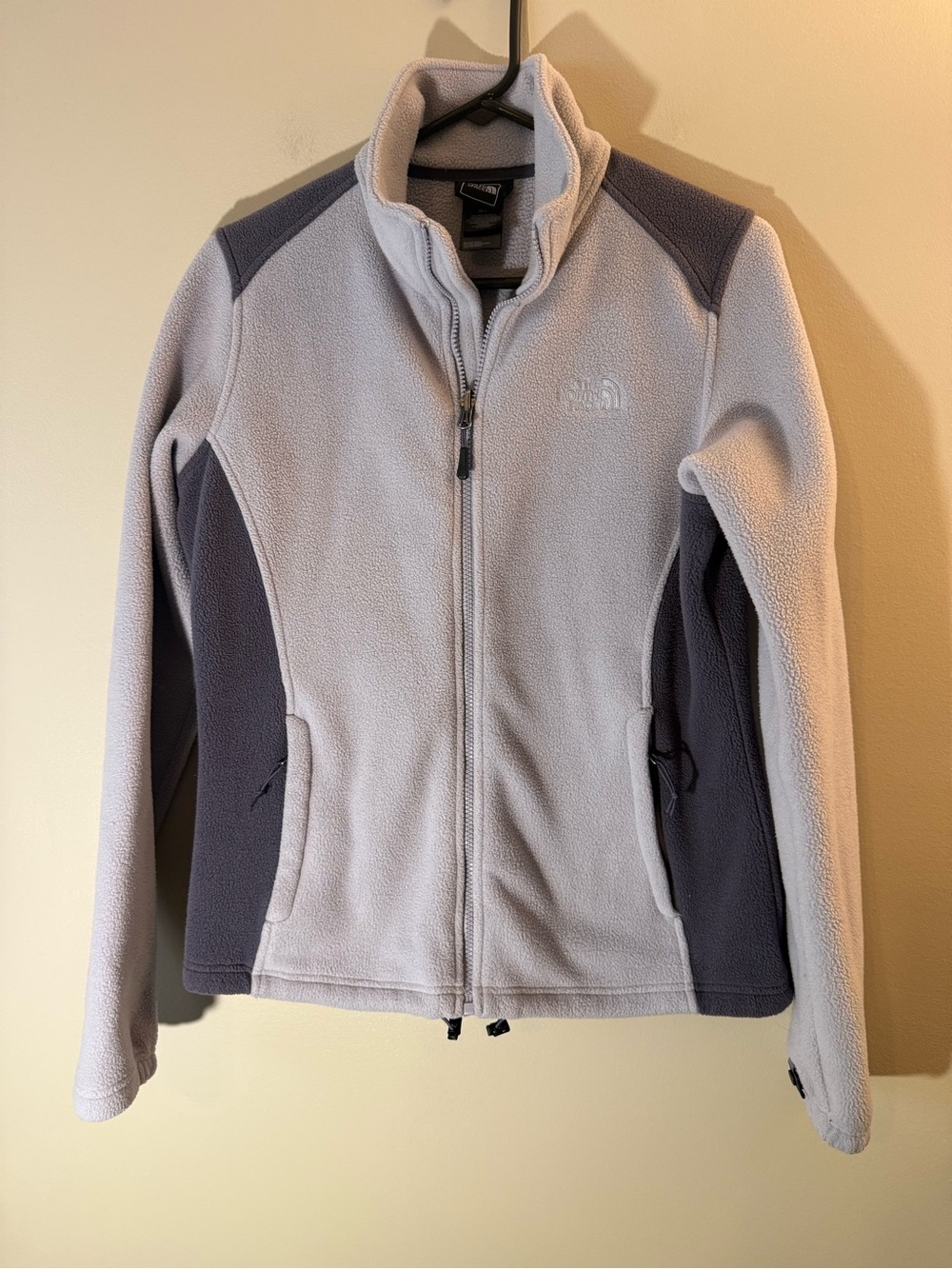 The North Face Women's Light Gray and Dark Gray Fleece Jacket Medium